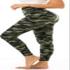 Gluckhapi Soft Leggings for Women - High Waisted Tummy Control No See Through Workout Yoga Pants Green Camo S view 2