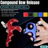 ZSHJGJR Compound Bow Release - CNC Aluminium Alloy, Finger Alloy Thumb Bow Release for Compound Bow, Bow Trigger Release, Hunting Target Practice Accessories (4 Fingers Gold) view 2