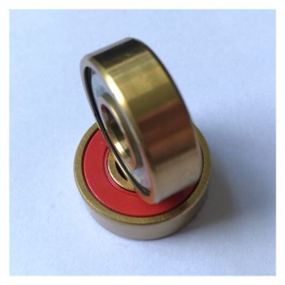 WEIWEIBEIER 2pcs 608-1RS Skateboard Bearing 8x22x7mm High Performance Golden Titanium Plated Bearings for Scooters