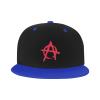 Anarchy Symbol Hip Hop Hat Classic Adjustable Flat Brim Contrast Hip Hop Hat for Men Women Blue view 2