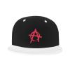 Anarchy Symbol Snapback Hats Classic Adjustable Flat Brim Contrast Hip Hop Hat for Men Women White view 2