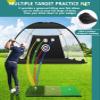 Golf Net: 10x7FT Practice for Backyard Driving, Hitting with Tri-Turf Golf Mat, Indoor Training Chipping Aid Nets with Reduce Noise Nylon Target, Present for Him view 4
