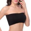 LoriEr Women Bandeau Bra Padded Strapless Bralette Bra Seamless Bandeau Tube Top Stretchy Sports Bra Black view 1