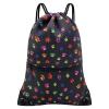 HOLYLUCK Drawstring Backpack Bag Sport Gym Sackpack (Black dog paw prin) view 1