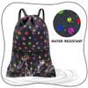 HOLYLUCK Drawstring Backpack Bag Sport Gym Sackpack (Black dog paw prin) view 3