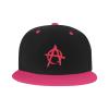 Anarchy Symbol Baseball Hat Classic Adjustable Flat Brim Contrast Hip Hop Hat for Men Women Pink view 2