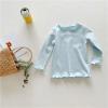 Baby Baby Girls T-Shirt Toddler Long Sleeve Shirt Crewneck Tees Basic Tshirt Tops Light Undershirt (Blue, 18-24 Months) view 2