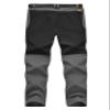 TBMPOY Men's Snow Ski Hiking Pants Waterproof Fleece Lined Pants Outdoor Mountain Softshell with Belt 02 Thick Steel Grey M view 3