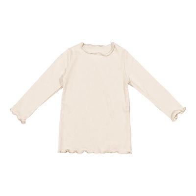 Baby Baby Girls T-Shirt Toddler Long Sleeve Shirt Crewneck Tees Basic Tshirt Tops Light Undershirt (Beige, 3-4 Years)