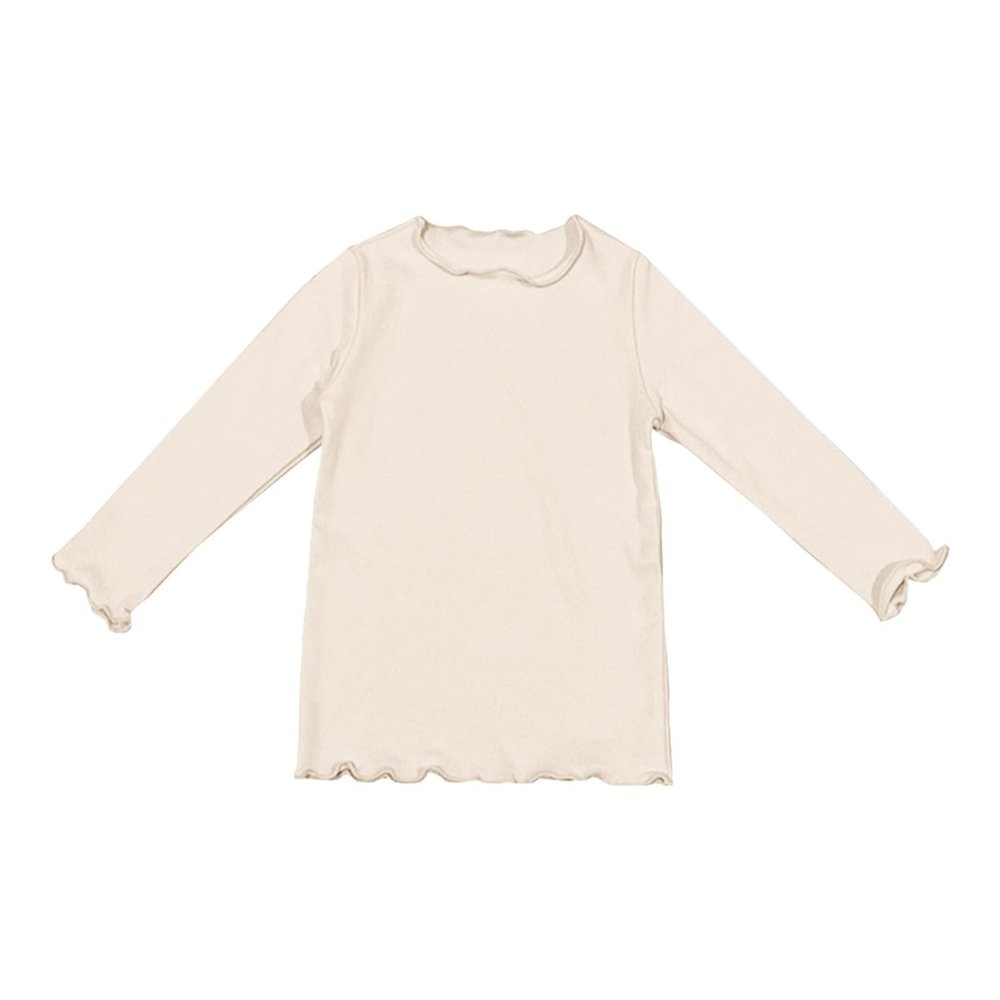 Baby Baby Girls T-Shirt Toddler Long Sleeve Shirt Crewneck Tees Basic Tshirt Tops Light Undershirt (Beige, 3-4 Years)