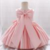 AFAVOM Infant Girls Bowknot Tutu Dress Wedding Flower Girl Dress Formal Party Outfit Princess Christmas Prom Christening Gown Satin Pageant Dress Photo Shoot Cake Smash Baptism Dress Pink 12-18 Months view 2