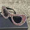 helena Diamond cat eye Sparkling Sunglasses Women Fashion Butterfly Rhinestones Female Bling Party Shade Sun Glasses (white colorful) view 3