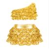XUNZOO Kids Girls Shiny Sequin 2 Piece Outfits Jazz Latin Samba Dance Performance Dance Costume Dancewear 02#Gold 5-6 Years view 1