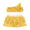 XUNZOO Kids Girls Shiny Sequin 2 Piece Outfits Jazz Latin Samba Dance Performance Dance Costume Dancewear 02#Gold 5-6 Years view 3