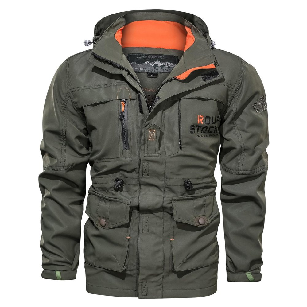 Ctreela Outdoor Hard Shell Jacket for Men's Military Tactical Windproof Jackets Army Hiking Climbing Heavy Duty Outerwear