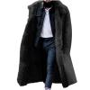 Faux Shearling Overcoat for Men Winter Warm Thick Trench Coat Outwear Thermal long Parka Fuzzy Fur Lined Long Jacket view 2