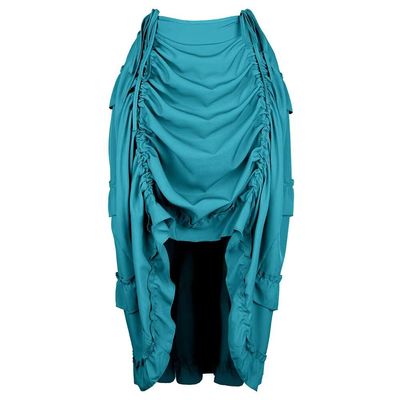 Light Blue Skirts for Women Plus Size Steampunk Costume Pirate Medieval Renaissance Outfits Vintage High Waist Asymmetrical Slit 2XL
