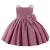 AFAVOM Toddler Girls Bowknot Tutu Dress Wedding Flower Girl Dress Formal Party Outfit Princess Prom Christening Gown Satin Pageant Dress Photo Shoot Cake Smash Baptism Dress Cameo Brown 3-4 Years view 1