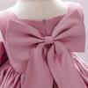 AFAVOM Toddler Girls Bowknot Tutu Dress Wedding Flower Girl Dress Formal Party Outfit Princess Prom Christening Gown Satin Pageant Dress Photo Shoot Cake Smash Baptism Dress Cameo Brown 3-4 Years view 2