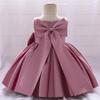 AFAVOM Toddler Girls Bowknot Tutu Dress Wedding Flower Girl Dress Formal Party Outfit Princess Prom Christening Gown Satin Pageant Dress Photo Shoot Cake Smash Baptism Dress Cameo Brown 3-4 Years view 3