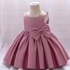 AFAVOM Toddler Girls Bowknot Tutu Dress Wedding Flower Girl Dress Formal Party Outfit Princess Prom Christening Gown Satin Pageant Dress Photo Shoot Cake Smash Baptism Dress Cameo Brown 3-4 Years view 4