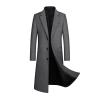 Zeiyignr Men's Classic Wool Trench Coat Single Breasted Mid Long Wool Blend Top Pea Coats Jackets Business Casual Overcoat view 1