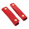 2pcs Leather Luggage Handle Wraps, Handbag Handle Grip Protectors Soft Purse Strap Cover Pad with Brass Clasps for Suitcases, Shopping Bag Red view 1