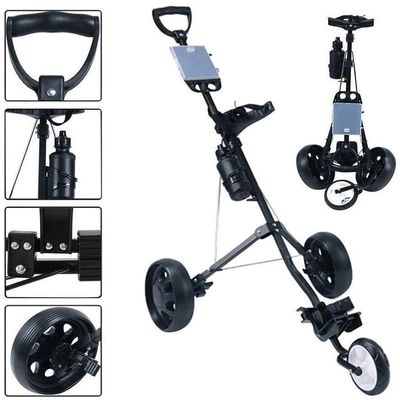 Golf Cart 3 Wheel, Golf Push Cart One Second to Open and Close, Collapsible Golf Caddy, Lightweight Golf Cart