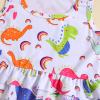 kacubwyy Little Girls Swimsuit Sleeveless Ruffle Top & Shorts Two Piece Tankinis Set Kids Swimwear Bathing (4 Years,Dinosaur) view 4