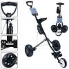 3 Wheel Golf Cart, Golf Push Cart One Second to Open and Close, Collapsible Golf Caddy, Lightweight Golf Cart with Scorecard view 1