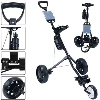 3 Wheel Golf Cart One Second to Open and Close, Collapsible Golf Caddy, Lightweight Golf Cart with Scorecard