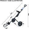 3 Wheel Golf Cart One Second to Open and Close, Collapsible Golf Caddy, Lightweight Golf Cart with Scorecard view 3