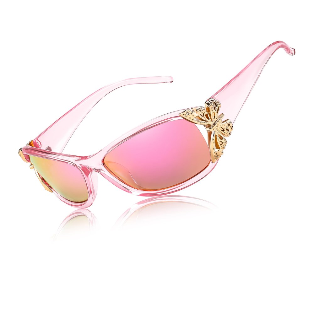 FEISEDY Trendy Polarized Y2K Sunglasses Wrap Around Butterfly Design Fashion Sunnies UV400 Protection B0078