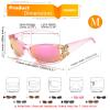 FEISEDY Trendy Polarized Y2K Sunglasses Wrap Around Butterfly Design Fashion Sunnies UV400 Protection B0078 view 4