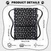 HOLYLUCK Drawstring Backpack Bag Sport Gym Sackpack (Black background white Dog Paw Prin) view 2