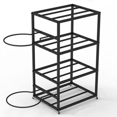JLXJYS Home Yoga Mat Holder Stand with Wheel, Foam Roller Storage Display Rack for Gym/Work Out Room, Floor Yoga Mat Stand for Organize Pilates Exercise Pad (Color : Black C, Size : 70X55X120cm)