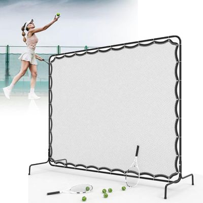RESKIU Tennis Net, 9.5 x 7Ft Rebound Practice Wall, Suitable for Training and Practice in Tennis and Various Racquet Sports, Tennis Rebound Net Training Equipment for Groundstrokes & Volleying Tennis