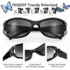FEISEDY Trendy Polarized Y2K Sunglasses Wrap Around Butterfly Design Fashion Sunnies UV400 Protection B0078 view 4