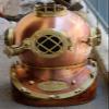 18" Heavy Model U.S Navy Mark V Diving Divers Helmet Steel & Brass with Base view 2