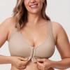 DELIMIRA Women's Front Closure Posture Wireless Back Support Full Coverage Bra Sea Fog 48DD view 3
