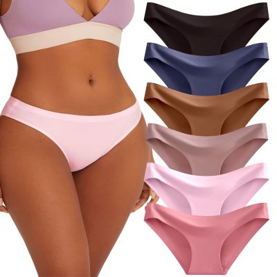 FINETOO 6 Pack Womens Seamless Hipster Underwear No Show Panties Invisibles Briefs Soft Stretch Bikini Underwears XS-XXL(S)