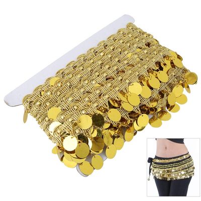 WOOXGEHM Sequin Coin Tassel Belly Dance Belt, Crotch Scarf Tassel Dance Belt Skirt, Ethnic Costume Items, Can Be Worn with Any Costume, Shawl, Etc.(Gold)