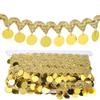 WOOXGEHM Sequin Coin Tassel Belly Dance Belt, Crotch Scarf Tassel Dance Belt Skirt, Ethnic Costume Items, Can Be Worn with Any Costume, Shawl, Etc.(Gold) view 4