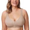 DELIMIRA Women's Front Closure Posture Wireless Back Support Full Coverage Bra Sea Fog 34D view 2