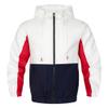 SWJGLITTR Men's Running Hoodie Jacket Color Block Zip Up Workout Outwear Lightweight Breathable Casual Pocket Hood Coat (3X-Large,White) view 1