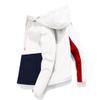SWJGLITTR Men's Running Hoodie Jacket Color Block Zip Up Workout Outwear Lightweight Breathable Casual Pocket Hood Coat (3X-Large,White) view 2