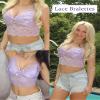 Avidlove Womens Camisoles with Lace Bustier Lingerie Fitness Casual Basic Crop Tops (Violet, Small) view 2