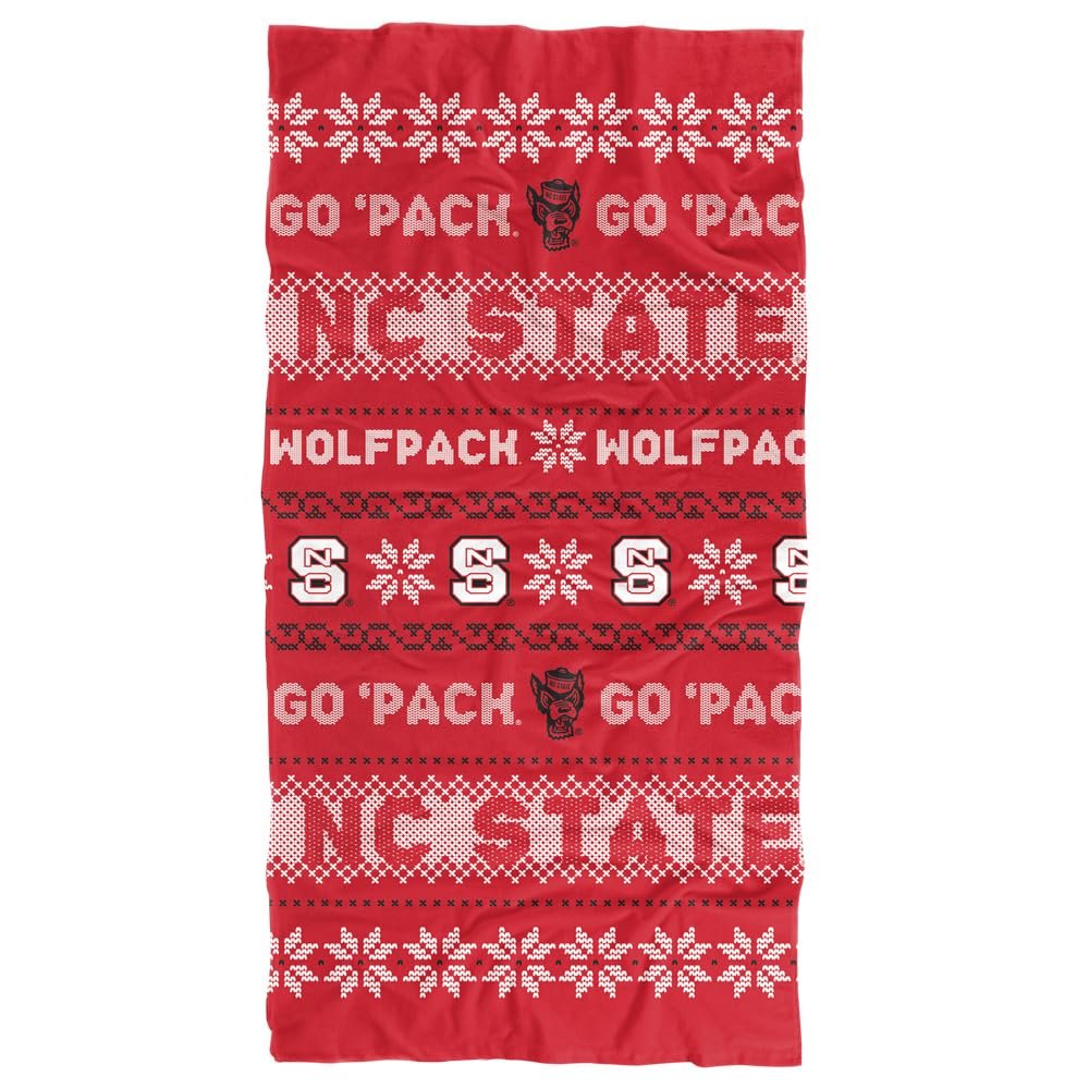 LOGOVISION North Carolina State University, 30"x60" Ugly Christmas Towel Beach Towel