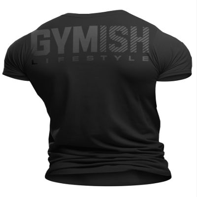 Gymish Lifestyle Gym Workout Shirts Men Motivational Gym T-Shirt Gift for Men(3XL, Gymish Back BlackonBlack)