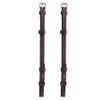 ExionPro Exion Replacement Cheek Pieces for Horse English Bridle | Hook Fastening | 4/8" (13mm) Leather | Matching Stitching | Vegetable-Tanned Leather | Durable Stainless Steel Buckles view 2